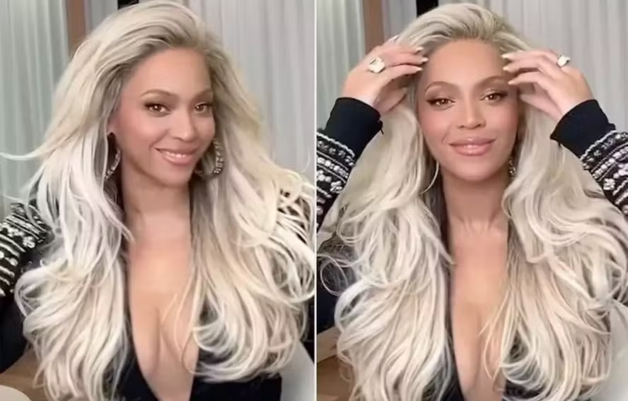 Beyoncé aparece com visual platinado e surpreende os fãs