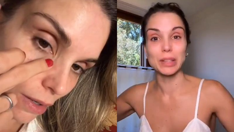 Com reação alérgica, Flávia Viana chora antes do casamento de Jakelyne e Mariano
