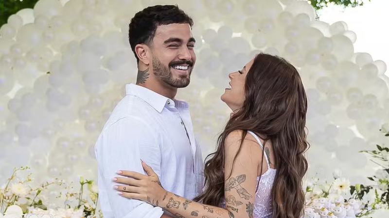 Menino ou Menina? Nathalia Valente e Yuri Meirelles, de A Fazenda, fazem chá revelação do 1º bebê